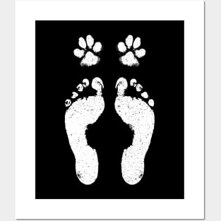 Cute Dog Lover Gift - Paw and Foot Prints Posters and Art